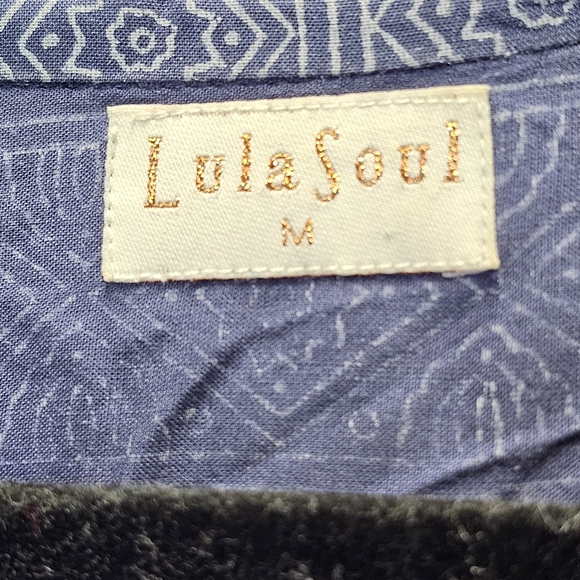 LulaSoul Blue & White Patterned Sequin Stripe Midi/Maxi Dress with Slip size Med - Picture 3 of 9